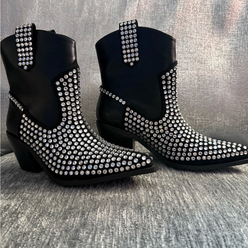 Studded Black Ankle Boots